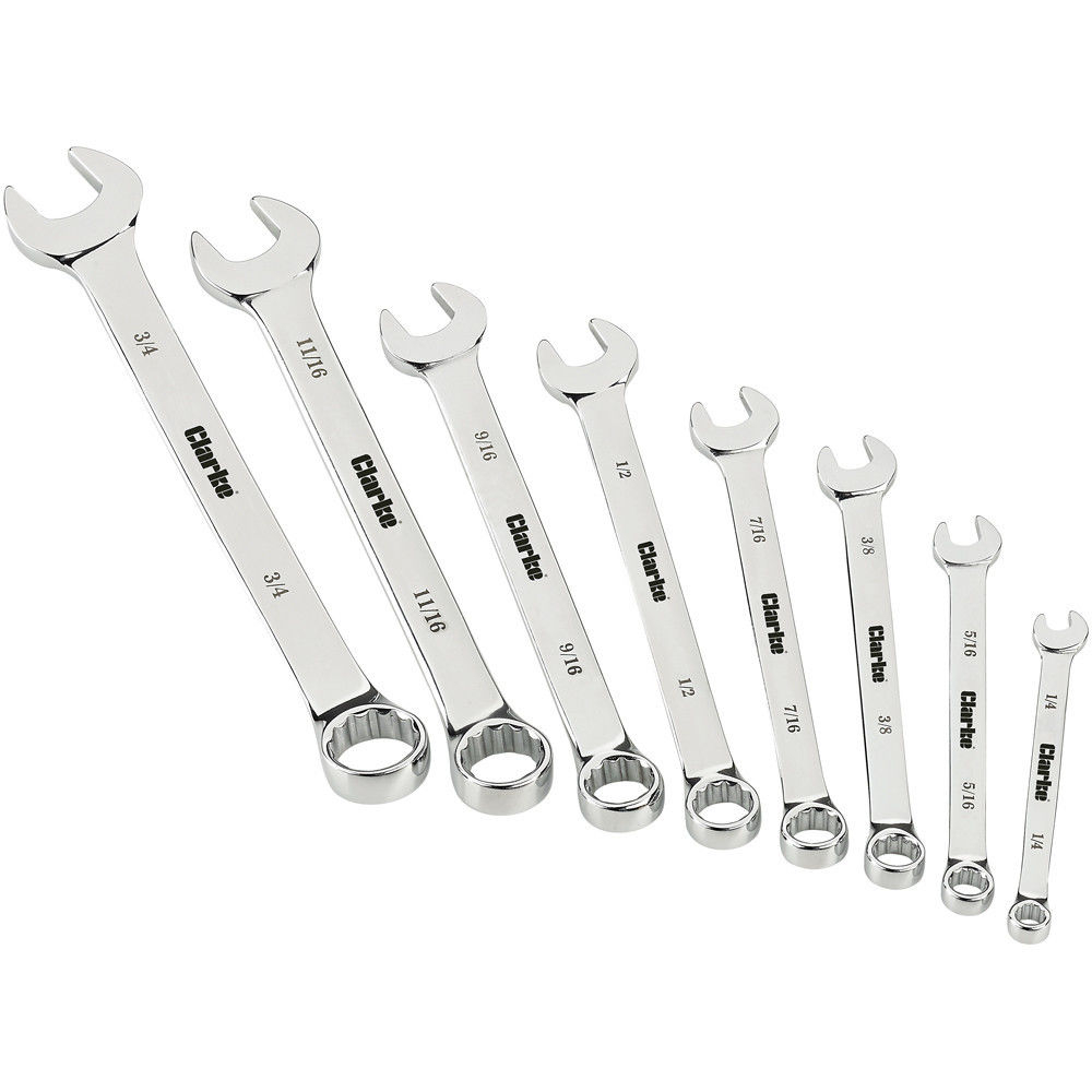 Clarke 1801816 CHT816 8 Piece AF Combination Spanner Set