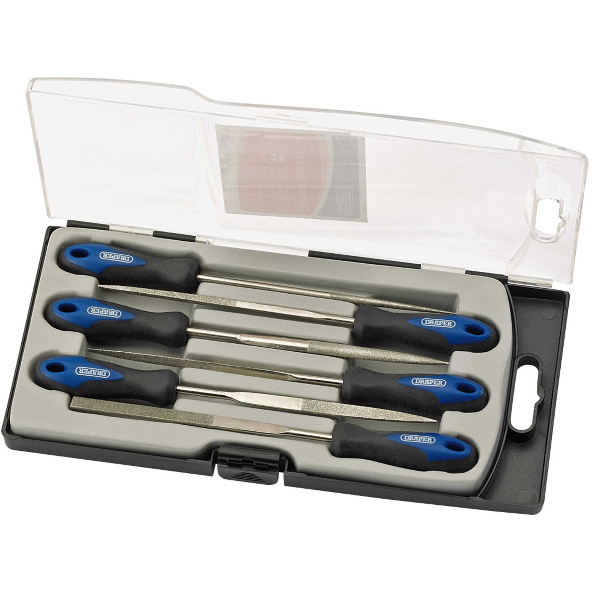 Draper 47817 DF6/SG 6 Piece 150mm Soft Grip Diamond Needle File Set