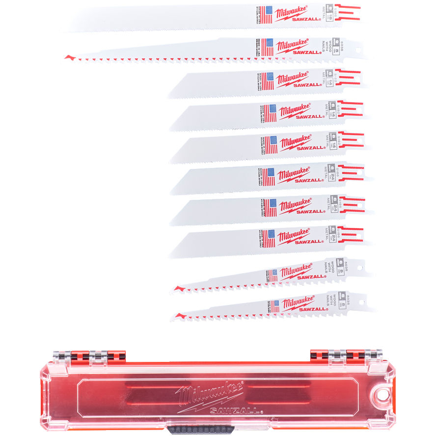 Milwaukee 49222211 10 Piece "Sawzall" Reciprocating Saw Blade Set