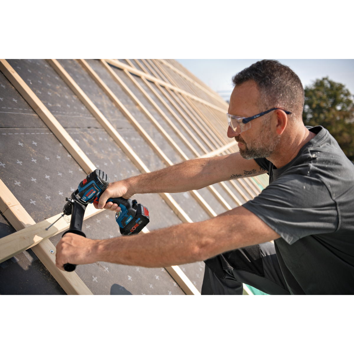 Bosch GSB18V150CNCG Body Only 18V Connection Ready Brushless Combi Drill in L-BOXX