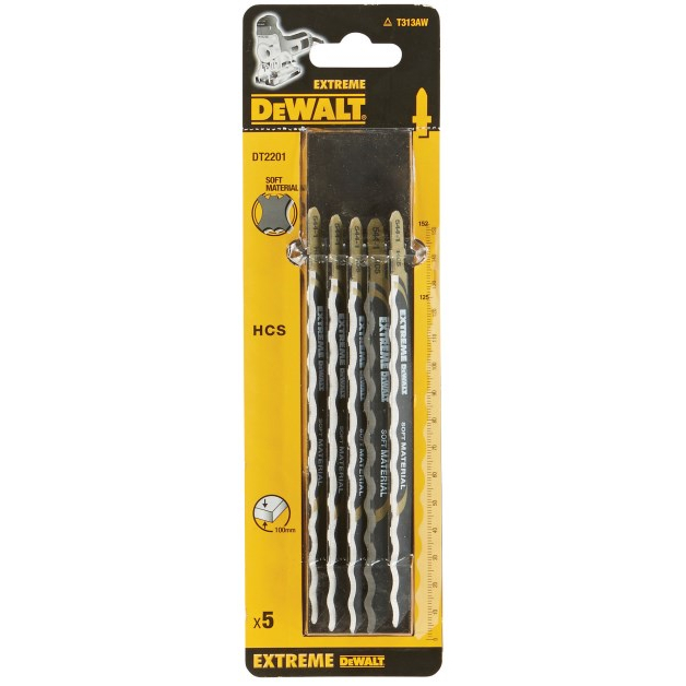 DeWalt DT2201-QZ Soft Material Cutting Jigsaw Blades Pack x 5