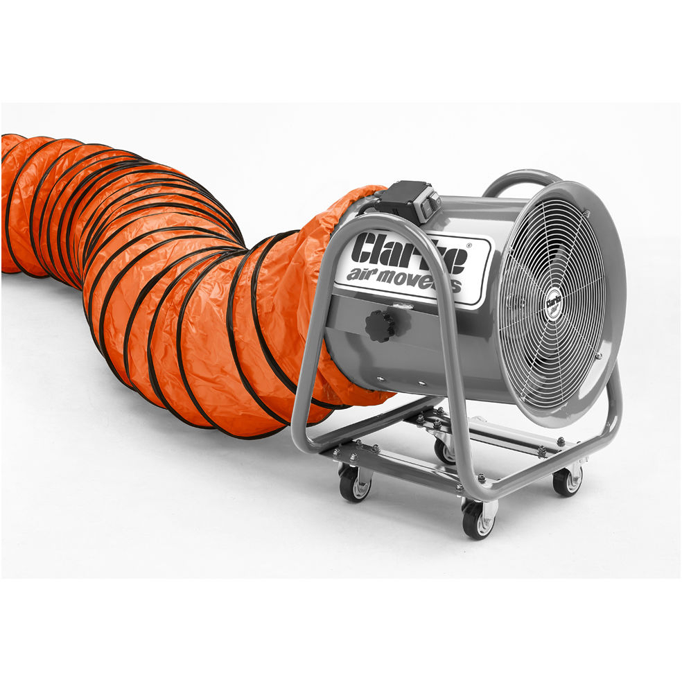 Clarke 3230243 20” Flexible PVC Duct for CAM500 Ventilation Fan – Orange