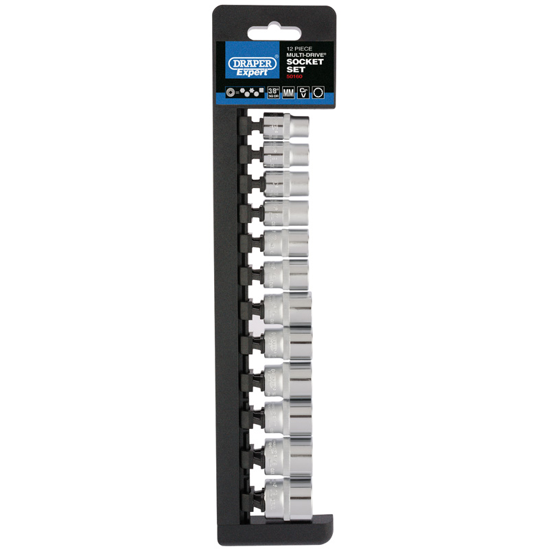 Draper 50160 D9M/MDS/E 3/8" Drive Expert Multi Drive&#174; Set of Sockets (12 Piece)