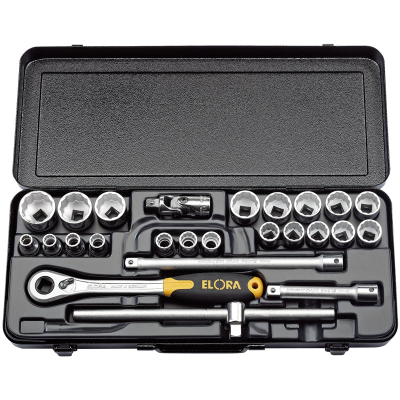 Elora 770-OKLMU 25 Piece 1/2" Square Drive Metric Socket Set 50648