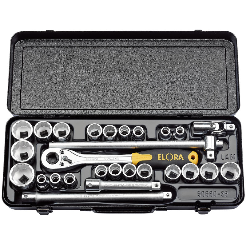 Elora 770-OKLAMU 28 Piece 1/2" Square Drive Metric And Imperial Socket Set 50650