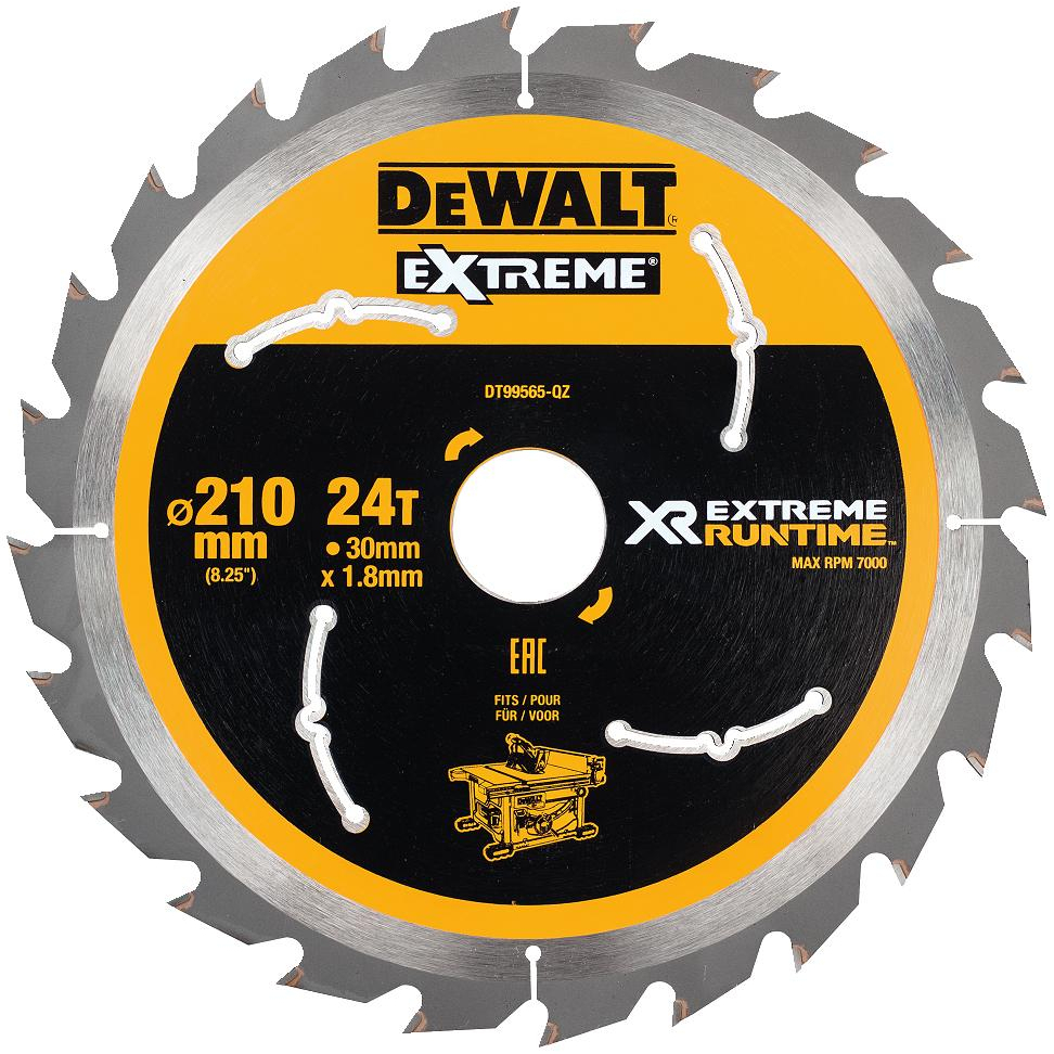 DeWalt DT99565-QZ 210mm x 30mm XR Xtreme Runtime 24T Circular Saw Blade