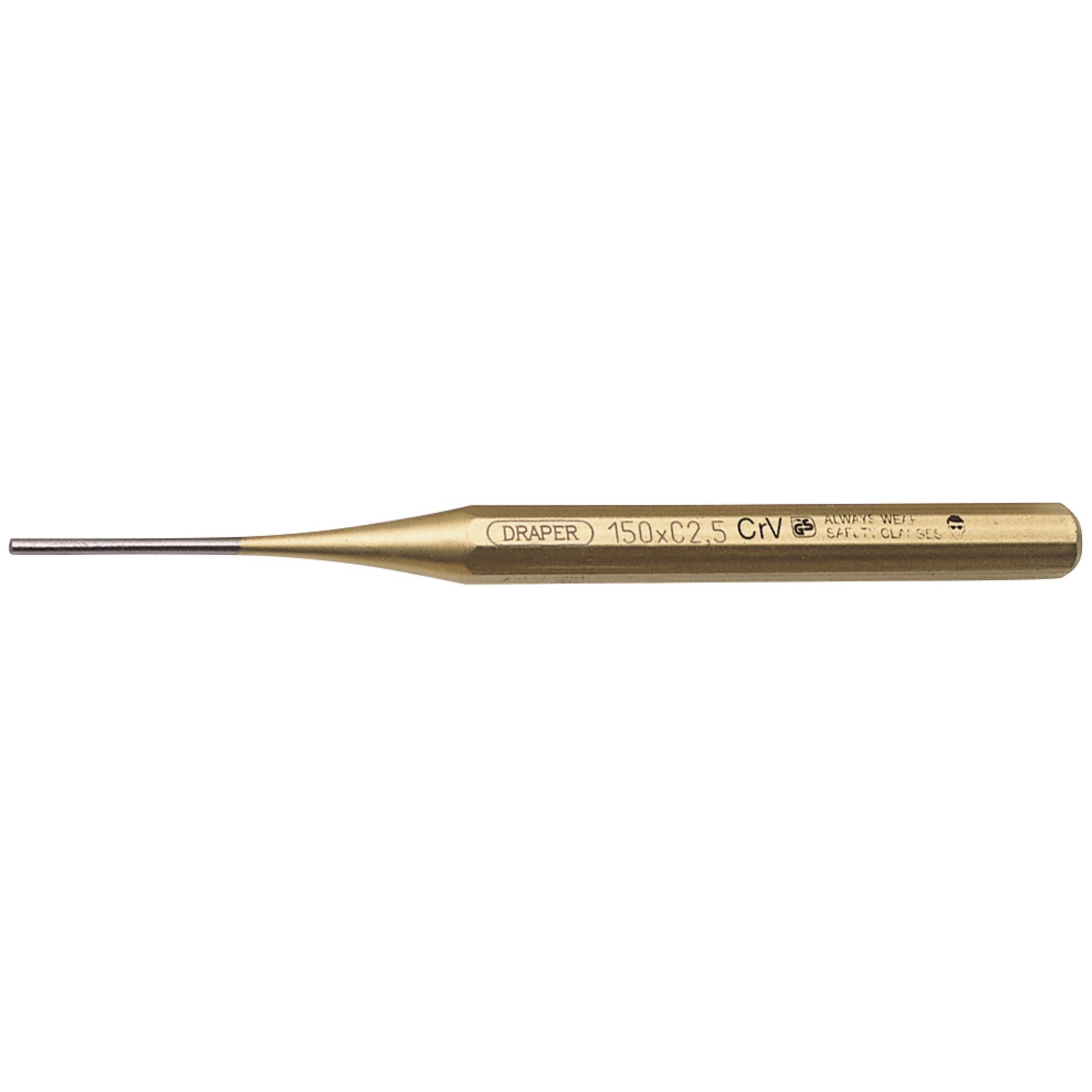 Draper 51653 119 Expert 2.5mm x 150mm Octagonal Parallel Pin Punch