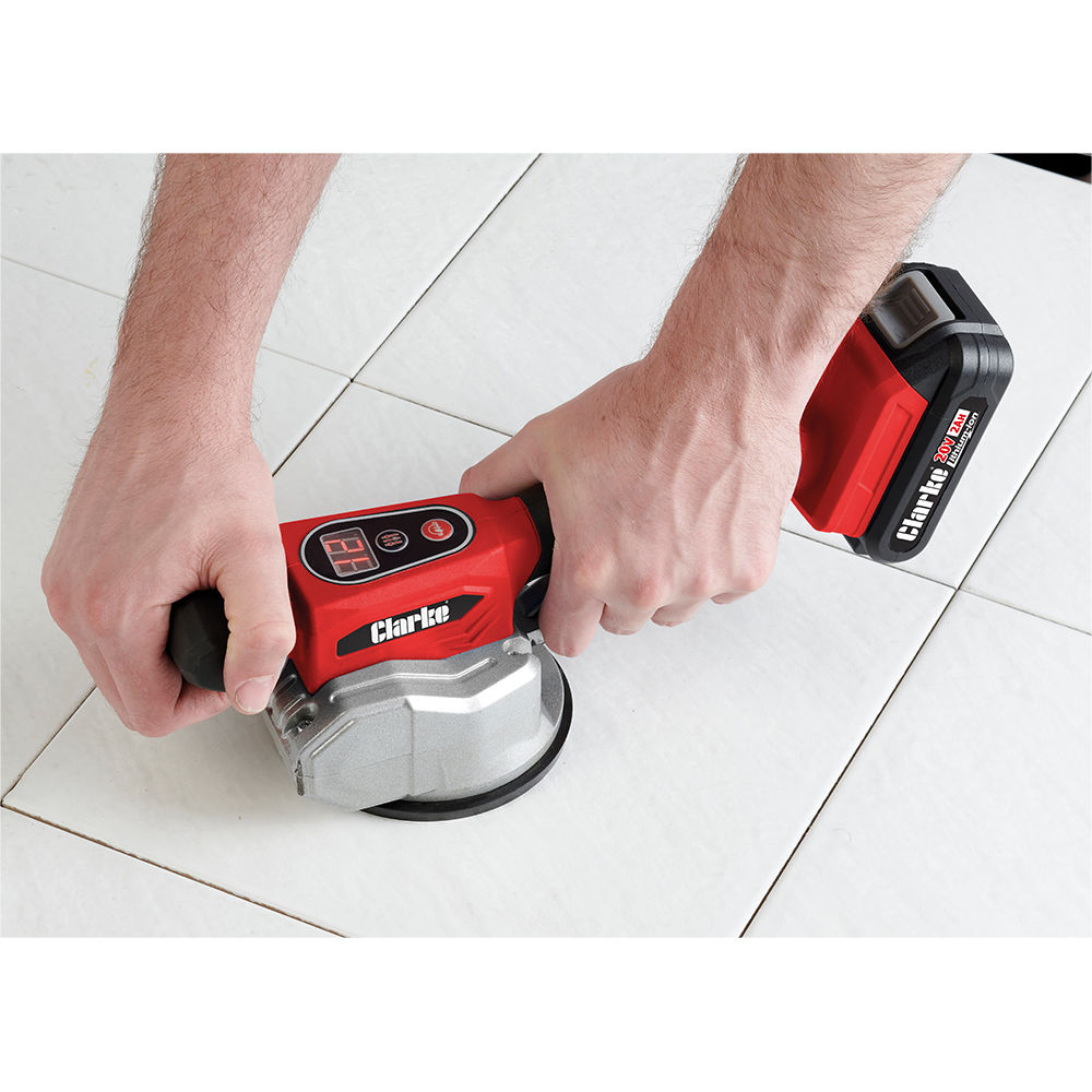Clarke 3400517 C20VTV 20V Tile Vibrator With 1 x 2Ah Battery and Charger in Case