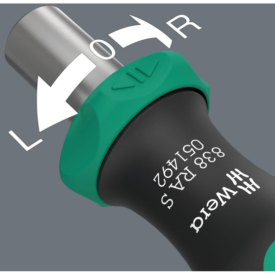Wera 05051492001 838 RA S Bit-Holding Handle With Ratchet Functionality, 1/4"