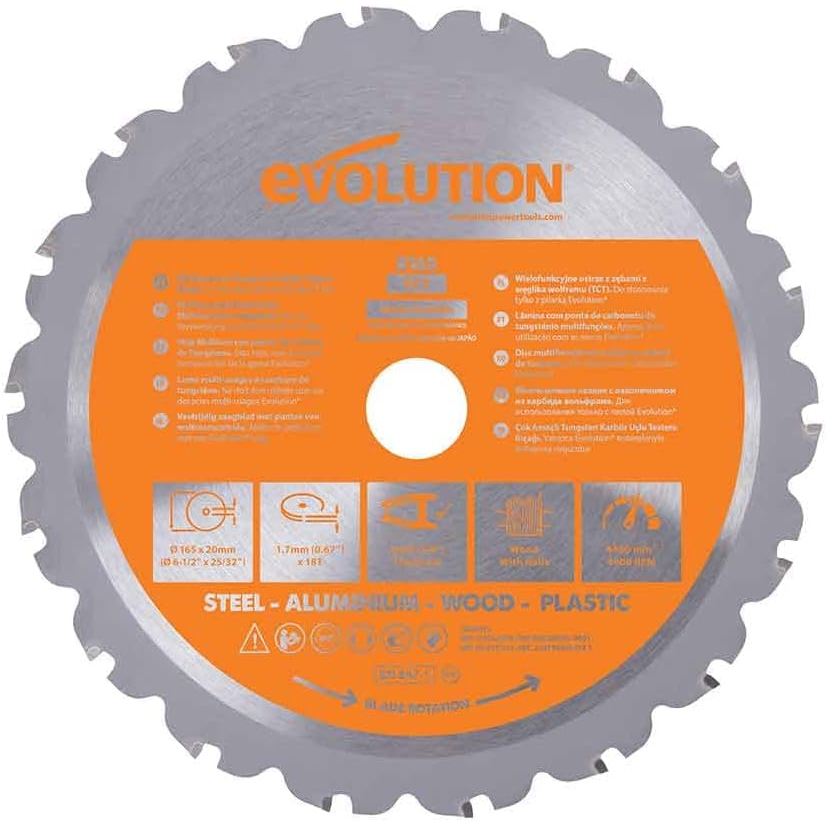 Evolution R165TCT-18CS Multi-Material Saw Blade 165 x 20mm x 18T