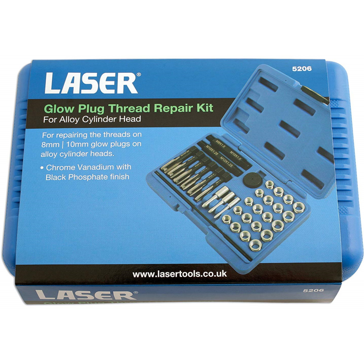 Laser 5206 Glow Plug Thread Repair Kit 33 Piece