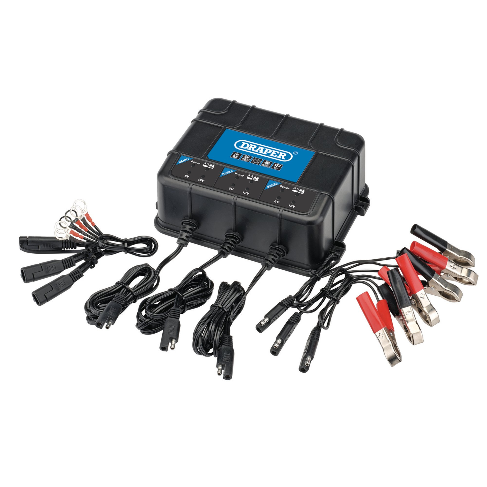 Draper 53172 BCPB32 6/12 V 3 Bank Charger Station