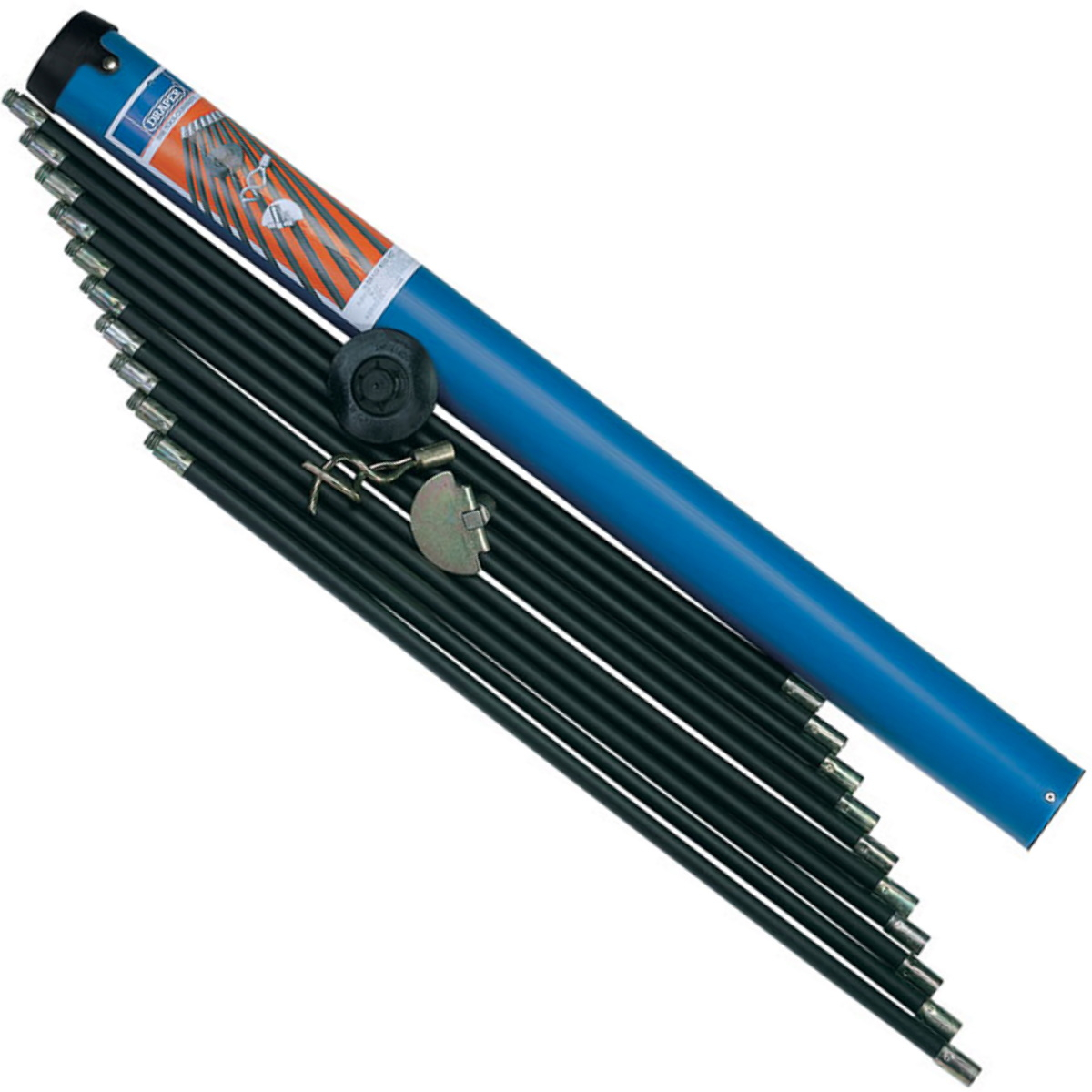 Draper 53856 DR/SET 9M 13 Piece Polypropylene Drain Rod Set in Case
