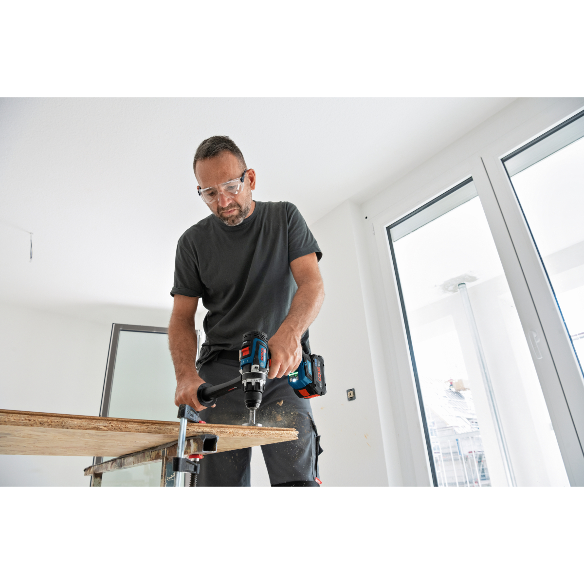 Bosch GSB18V150CNCG Body Only 18V Connection Ready Brushless Combi Drill in L-BOXX