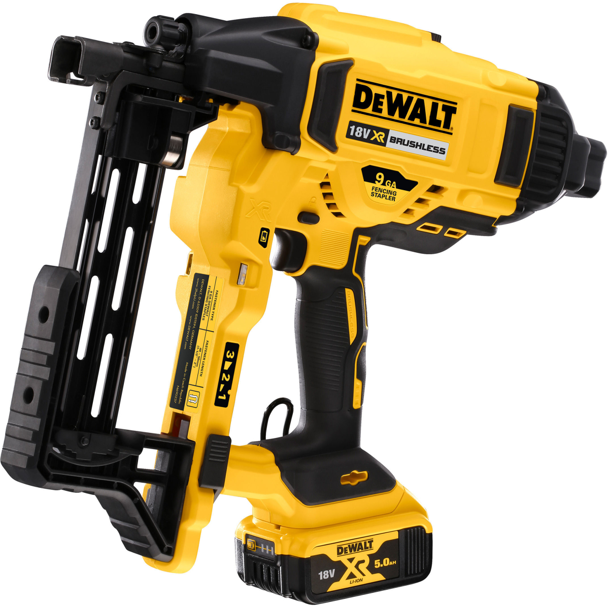 DeWalt DCFS950P2-GB 18V XR Brushless Fencing Stapler with 2 x 5Ah Battries in Kitbox