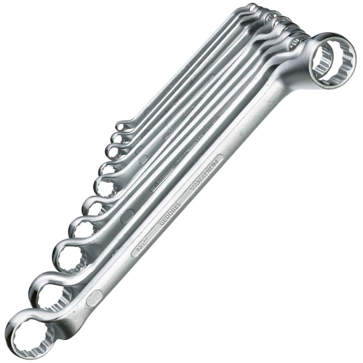 Gedore 6030740 Metric Double Ended Ring Spanner Set 10 Piece 2-10