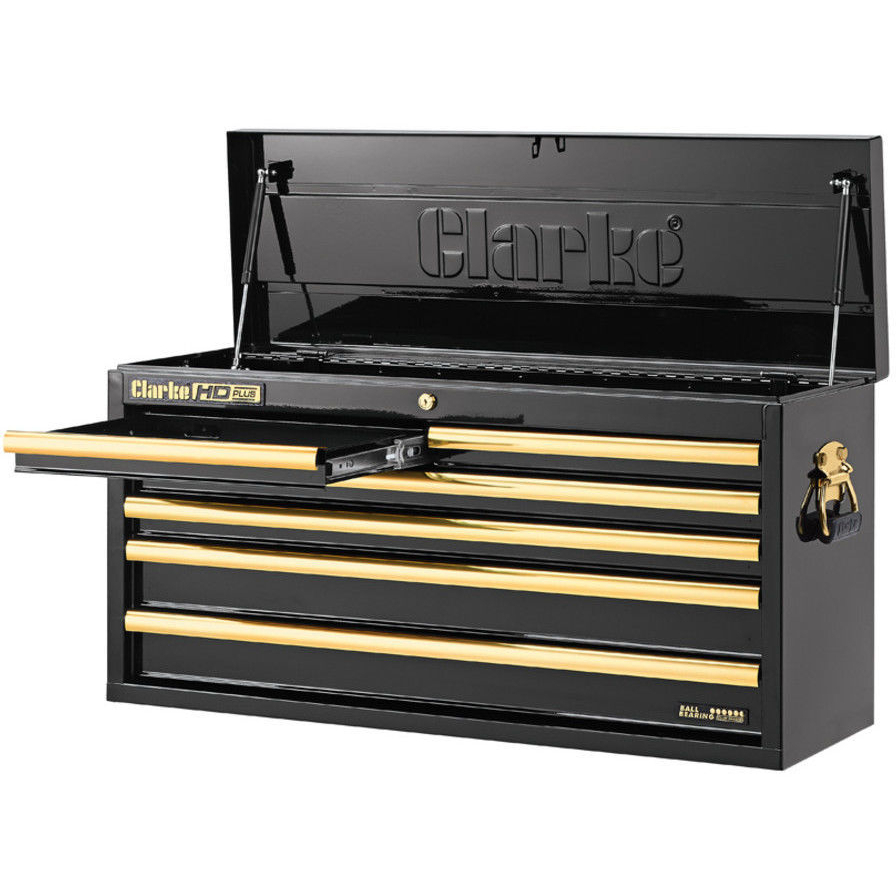 Clarke 7638601 CBB306BGC Large Heavy Duty 6 Drawer Tool Chest (Black & Gold)