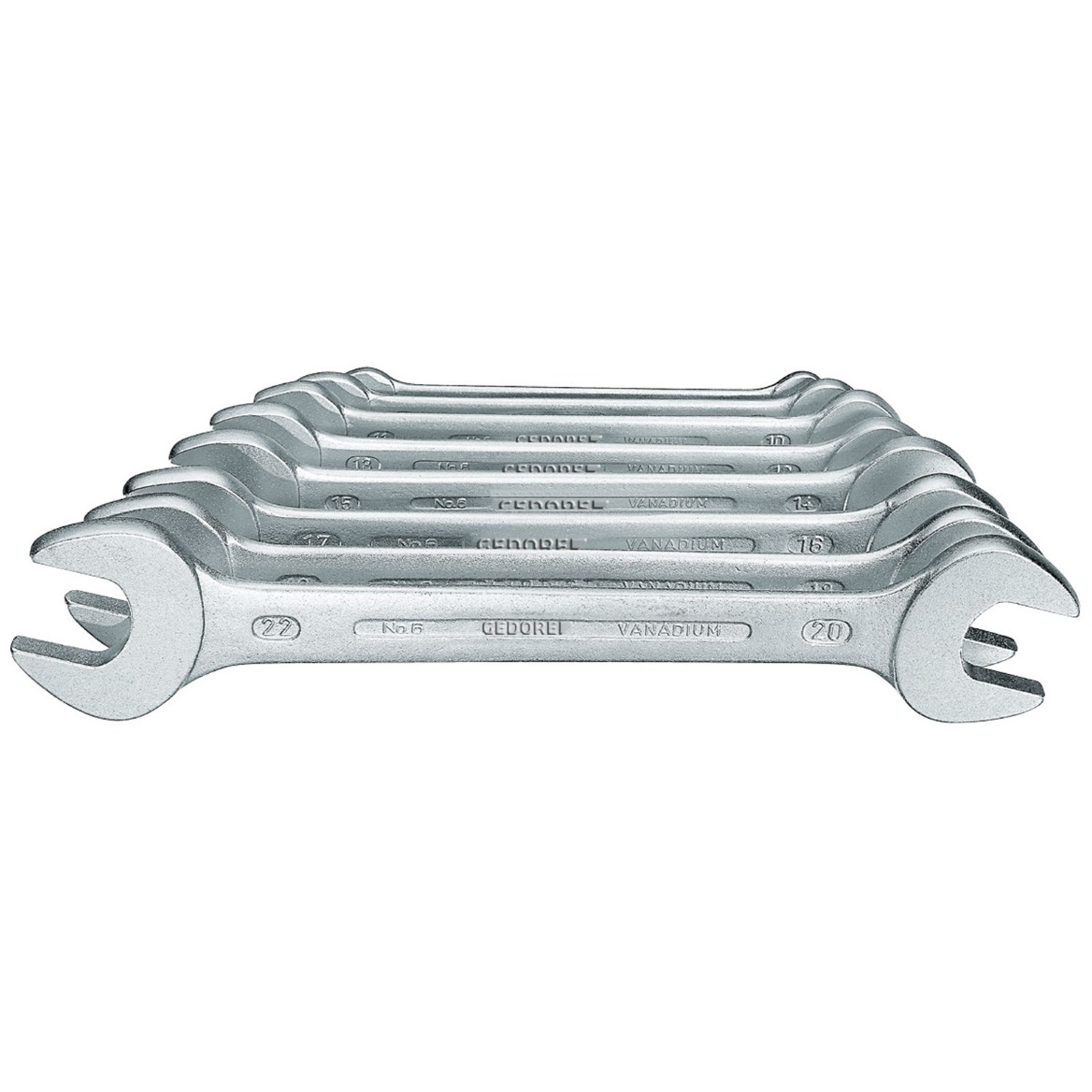 Gedore 6077380 Double Open Ended Spanner Set 8 Piece Metric 6-8