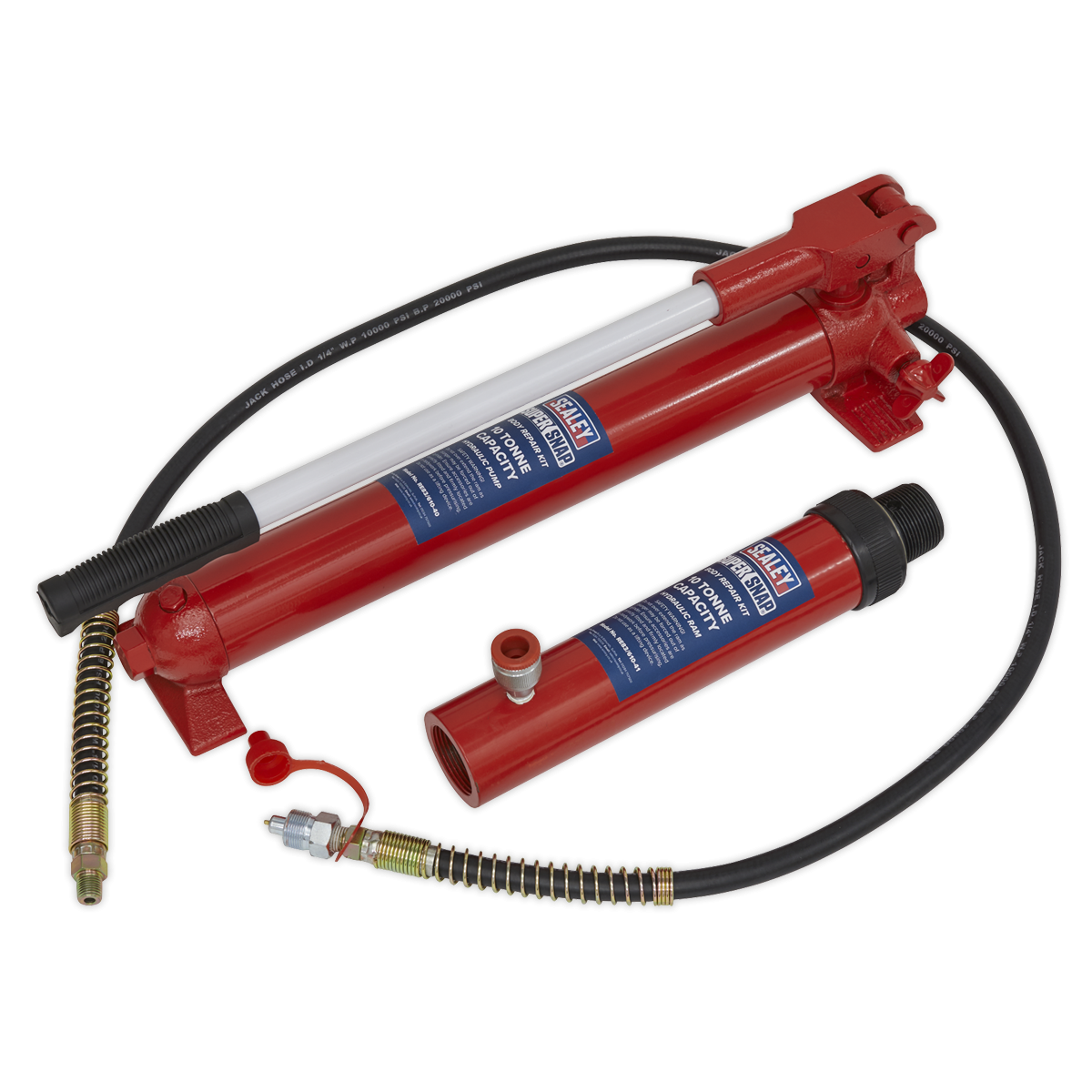 Sealey 610/45 Push Ram with Pump & Hose Assembly - 10tonne