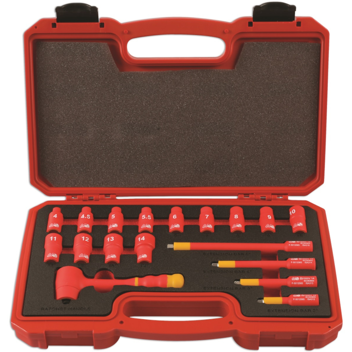 Laser 6145 Insulated Socket Set 1/4" Drive 18 Piece