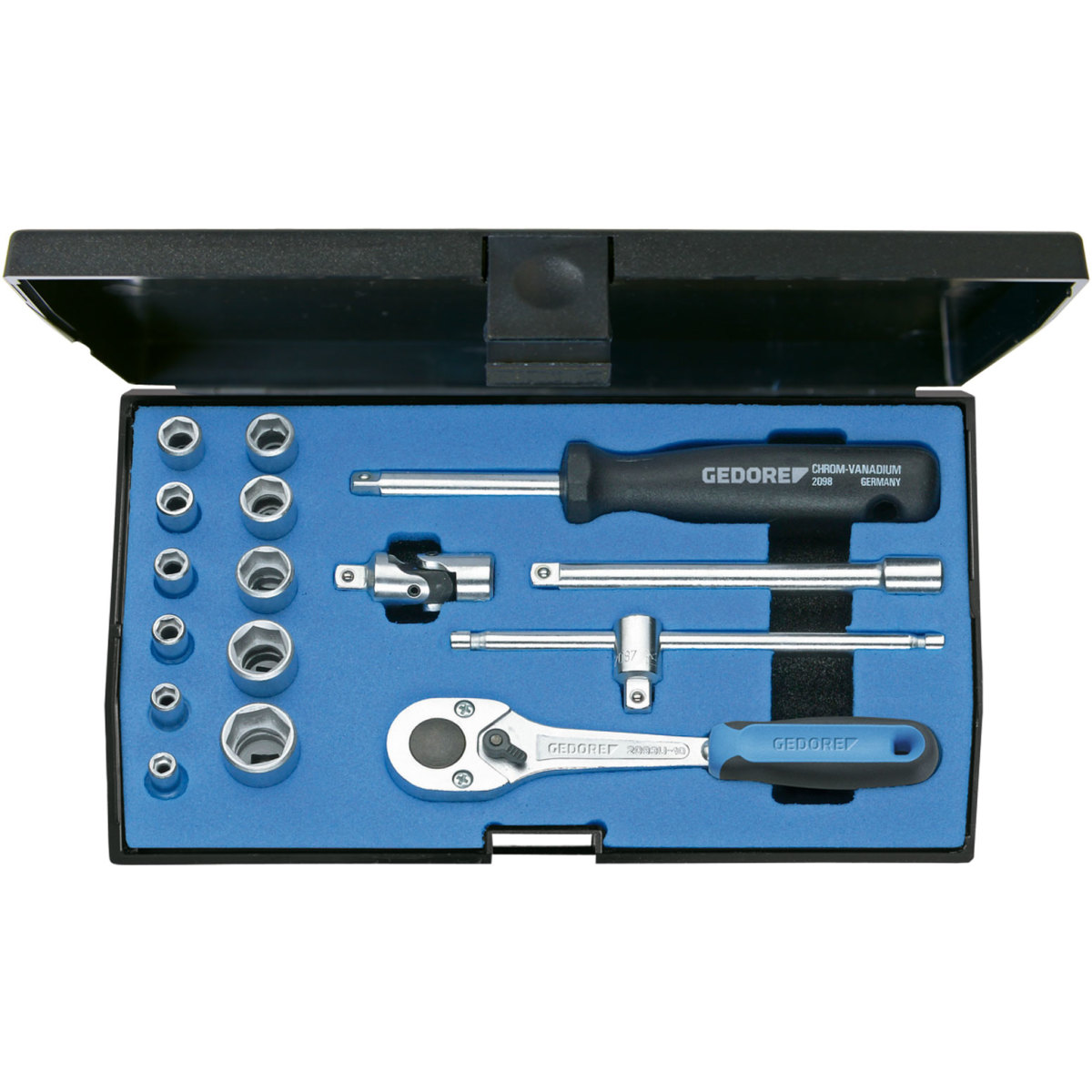 Gedore 6162220 Socket Set 1/4" Drive 16 Piece 20 EMU-10