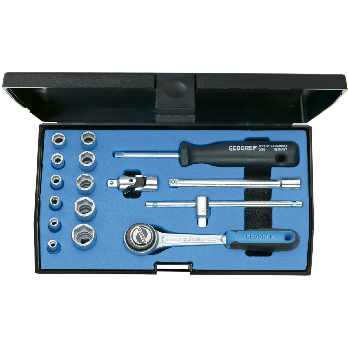 Gedore 6172290 Socket Set 1/4" Drive 16 Piece 20 EMU-3