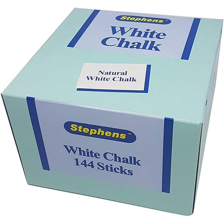 Stephens A1DPW009 White Chalk Sticks Box of 144
