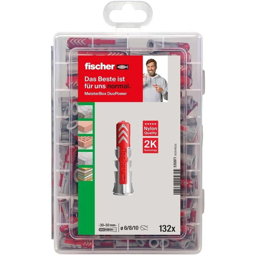 Fischer 535971 Meister-Box DuoPower Plugs ( 132 pcs )