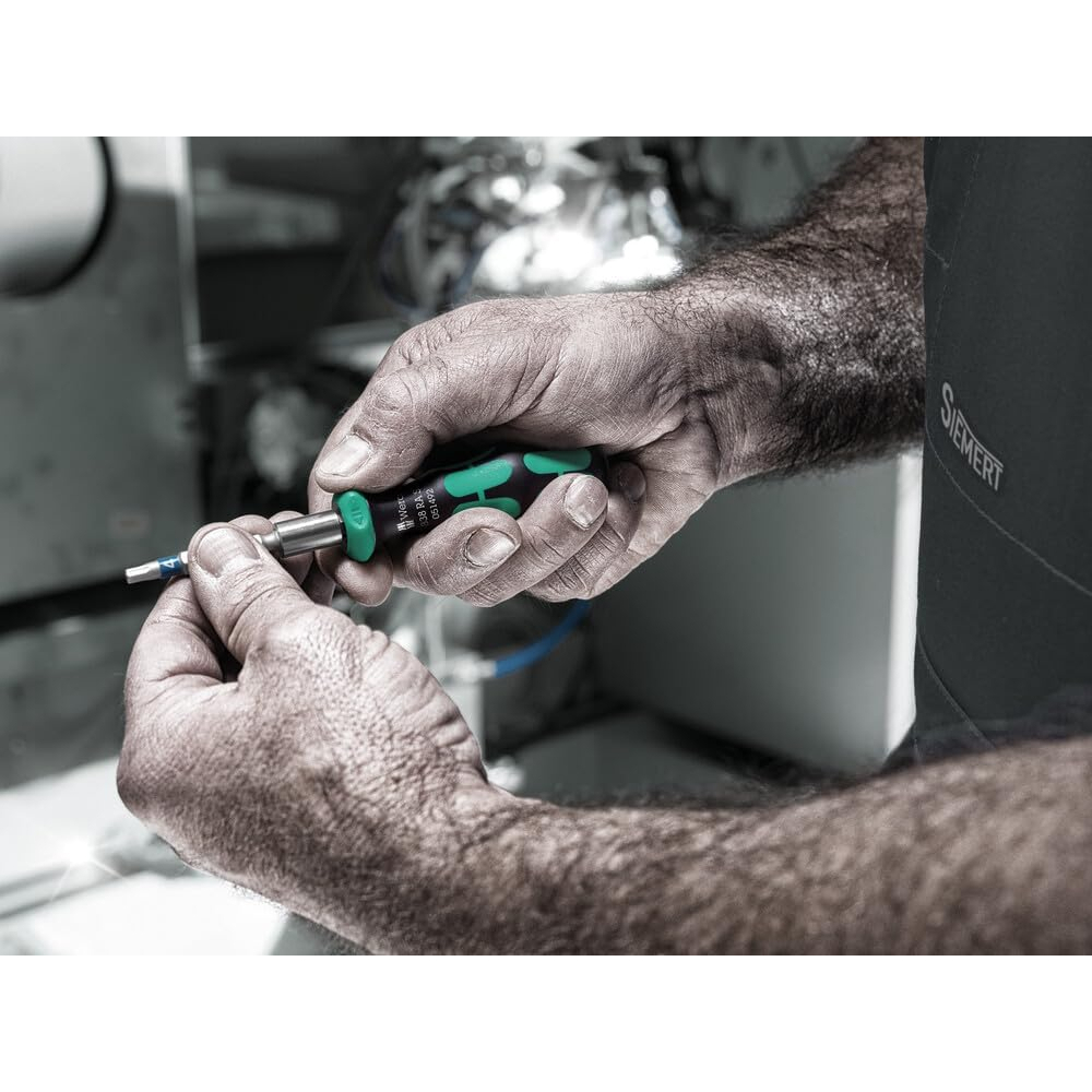 Wera 05051492001 838 RA S Bit-Holding Handle With Ratchet Functionality, 1/4"
