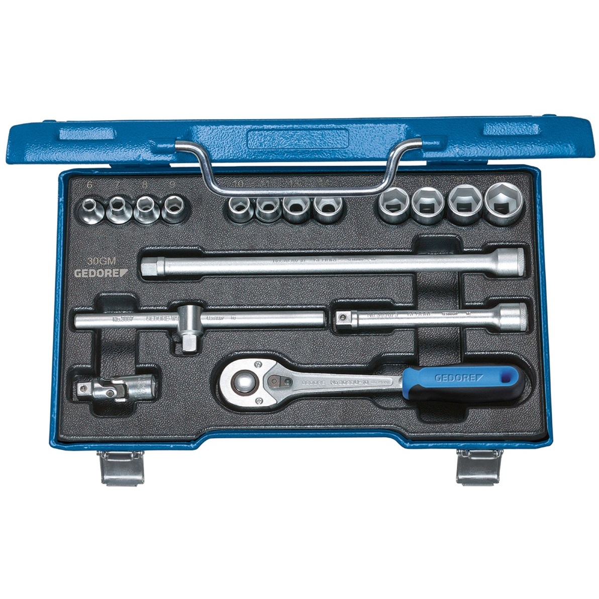 Gedore 6235710 Metric Socket Set 3/8" Drive 17 Piece 30 GMU-10