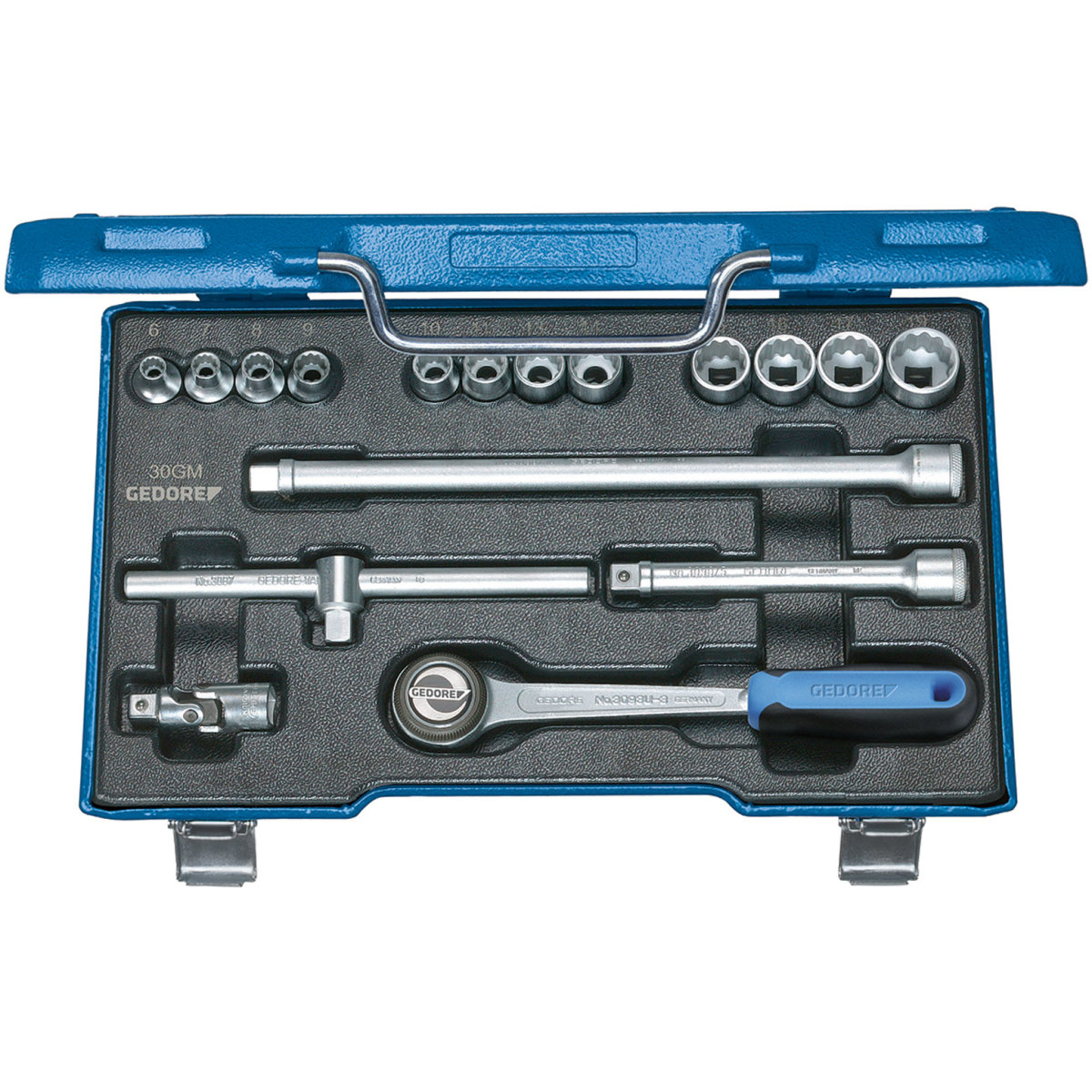 Gedore 6240200 Metric Socket Set 3/8" Drive 17 Piece D 30 GMU-3