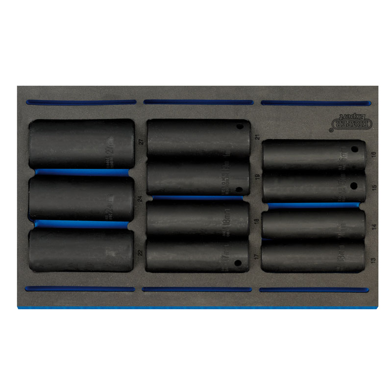 Draper 63483 IT-EVA20 1/2" Sq. Dr. Impact Socket Set in 1/4 Drawer EVA Insert Tray (11 Piece)