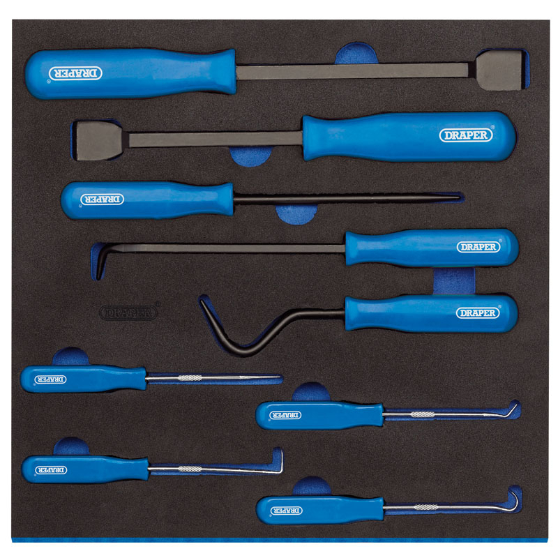 Draper 63500 IT-EVA25 Scraper, Hook and Pick Set in 1/2 Drawer EVA Insert Tray (9 Piece)