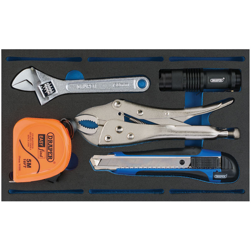 Draper 63543 IT-EVA50 5 Piece Tool Kit in ¼ Drawer EVA Insert Tray