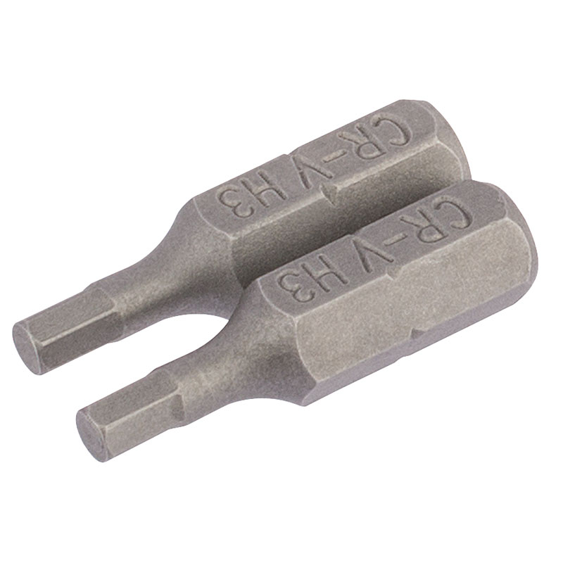 Draper 63962 25HX/2/B 3mm 1/4" Hex. Hexagonal Insert Bit 25mm Long x 2
