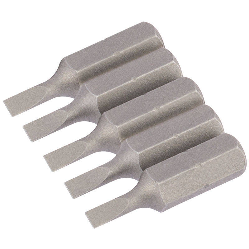 Draper 63999 25PS/5/B 3mm 1/4" Hex. Plain Slot Insert Bit 25mm Long x 5