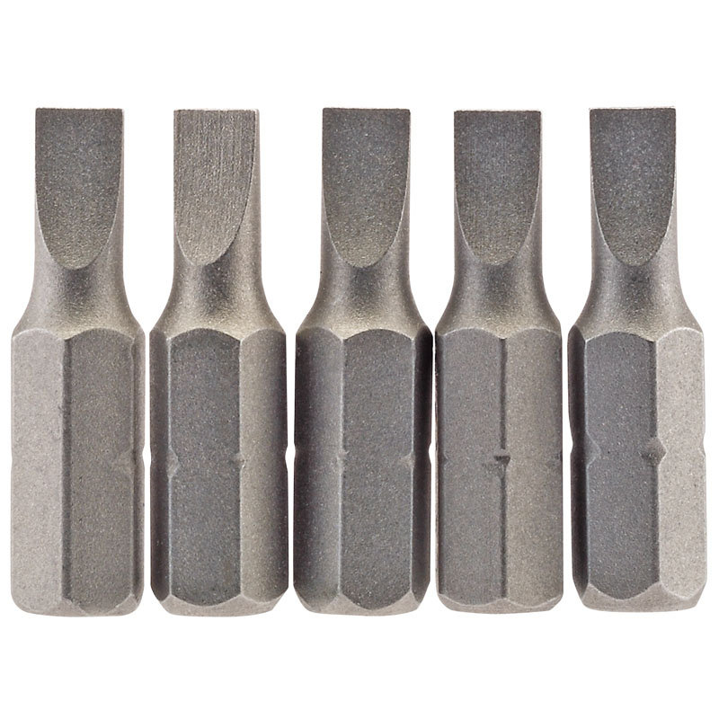 Draper 64008 25PS/5/B 4.5mm 1/4" Hex. Plain Slot Insert Bit 25mm Long x 5