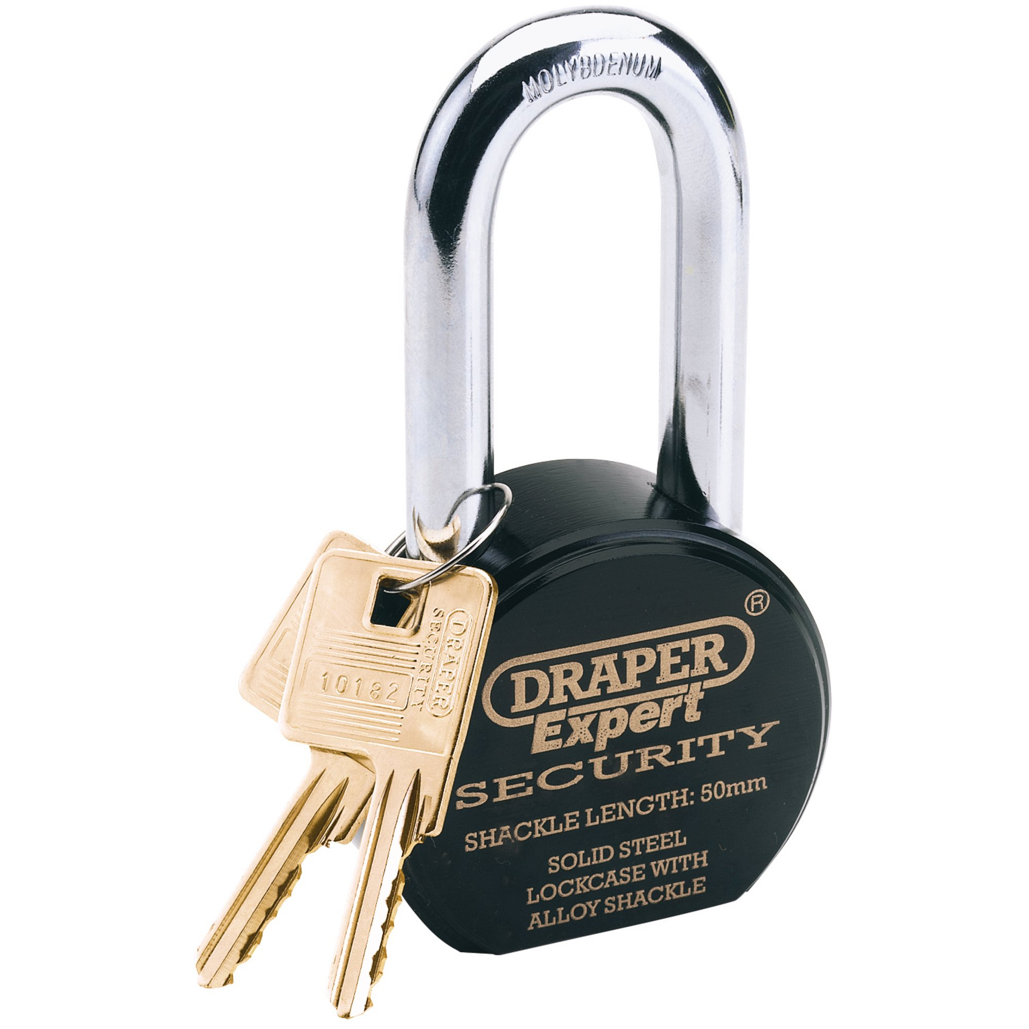 Draper 64207 8315/6350L Expert 63mm Heavy Duty Stainless Steel Padlock and 2 Keys