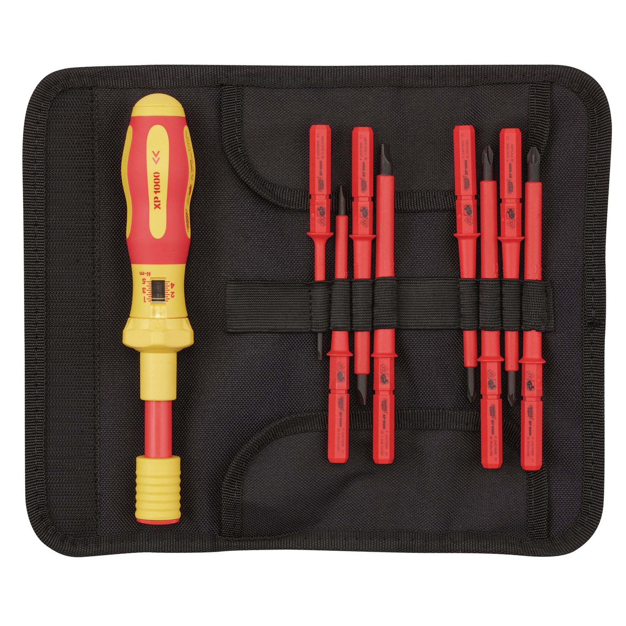 Draper 65372 965T/9 Expert Ergo Plus&#174; 9 Piece Interchangeable VDE Torque Screwdriver Set
