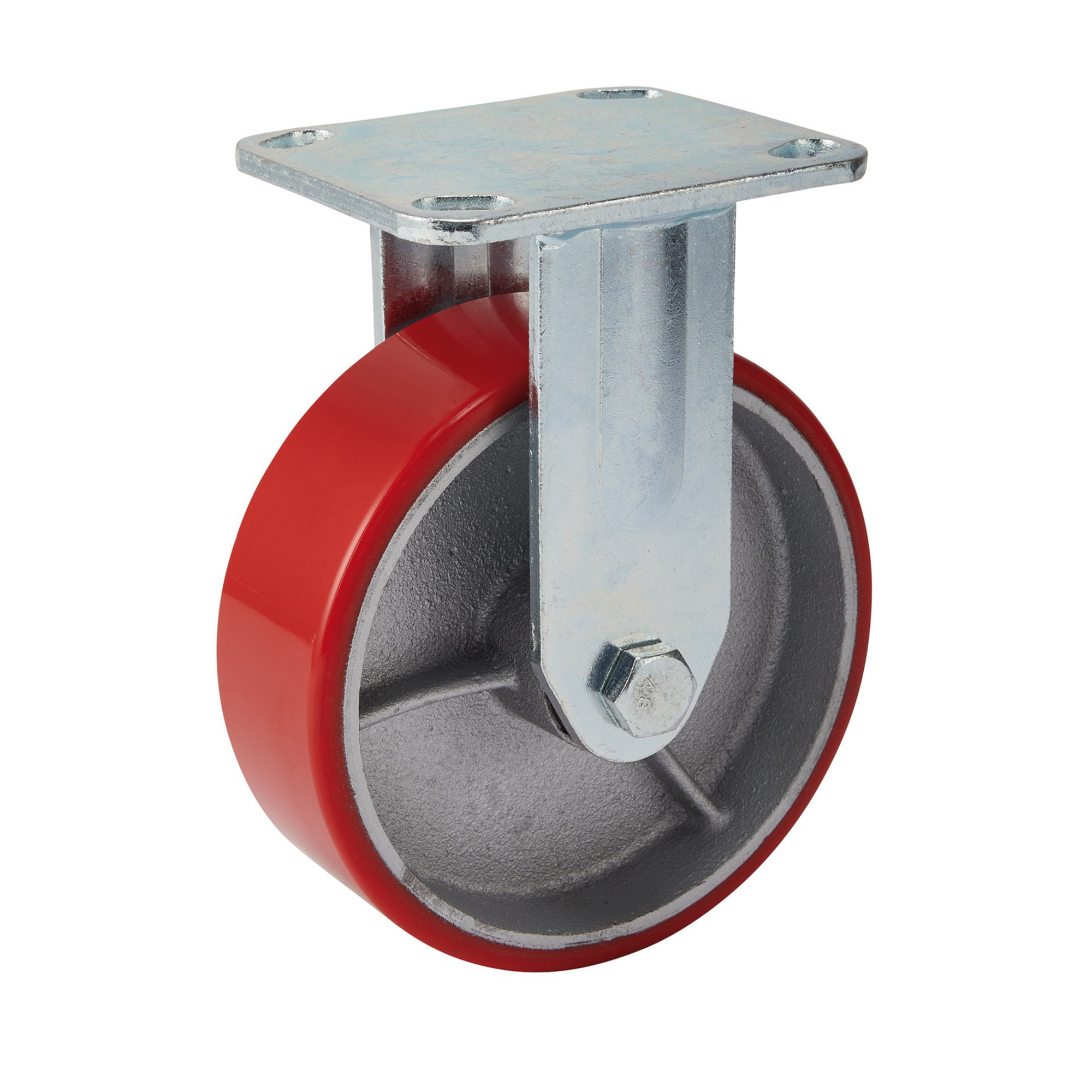 Draper 65531 606160F 160mm Dia. Fixed Plate Fixing Heavy Duty Polyurethane Wheel S.W.L. 400kg