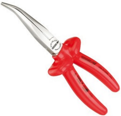 Gedore 6721810 200mm VDE Angled Needle Nose Pliers with Dipped Insulation VDE 8132 AB-200
