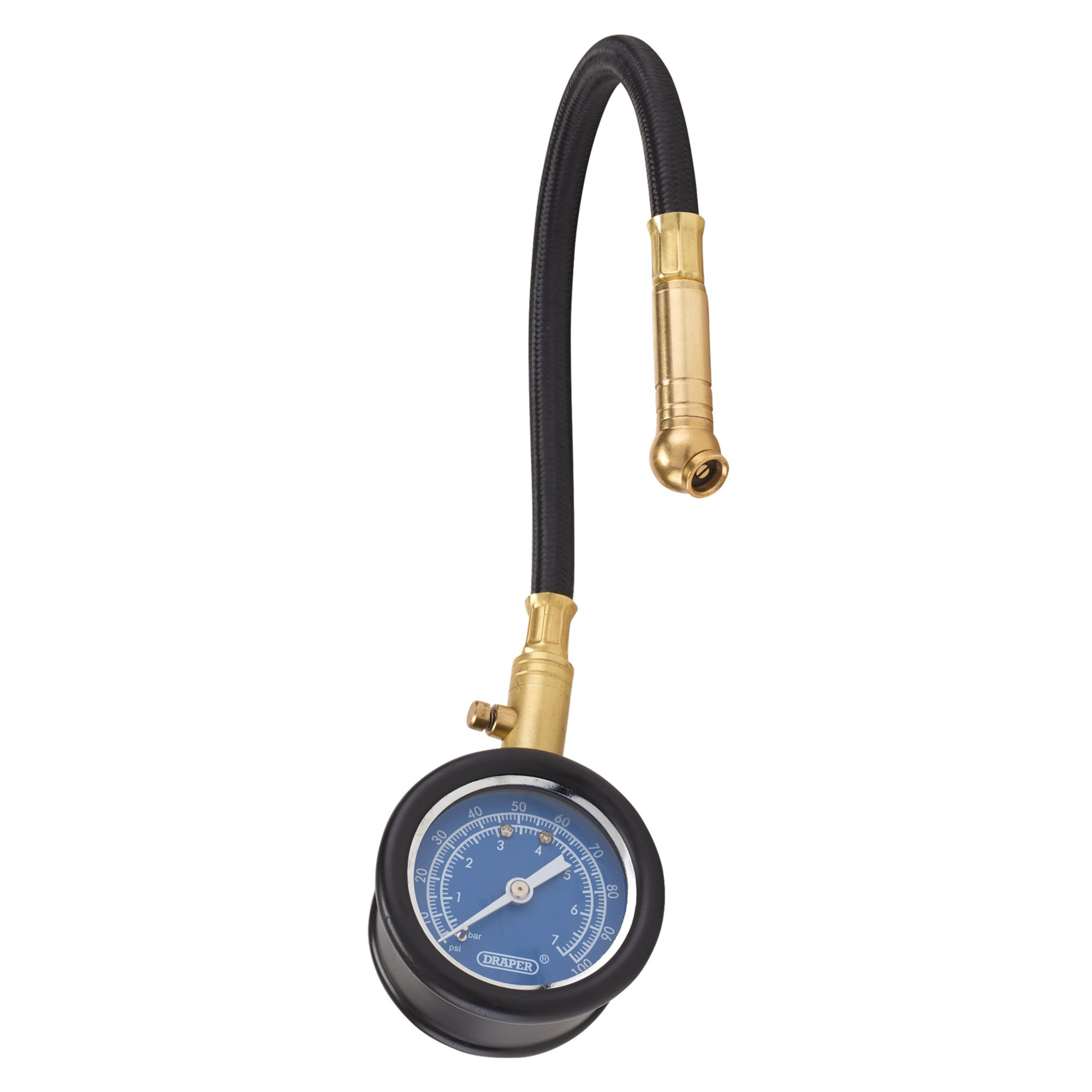 Draper 69924 TPG100A Tyre Pressure Gauge with Flexible Hose