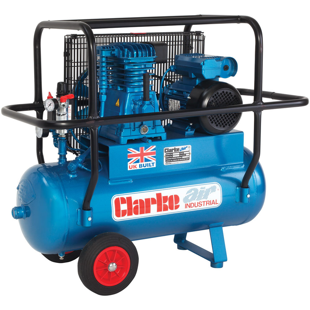 Clarke 2092642 XEP15H/50 (O/L) 14cfm 50 Litre 3HP Industrial Air Compressor with Cage (110V)