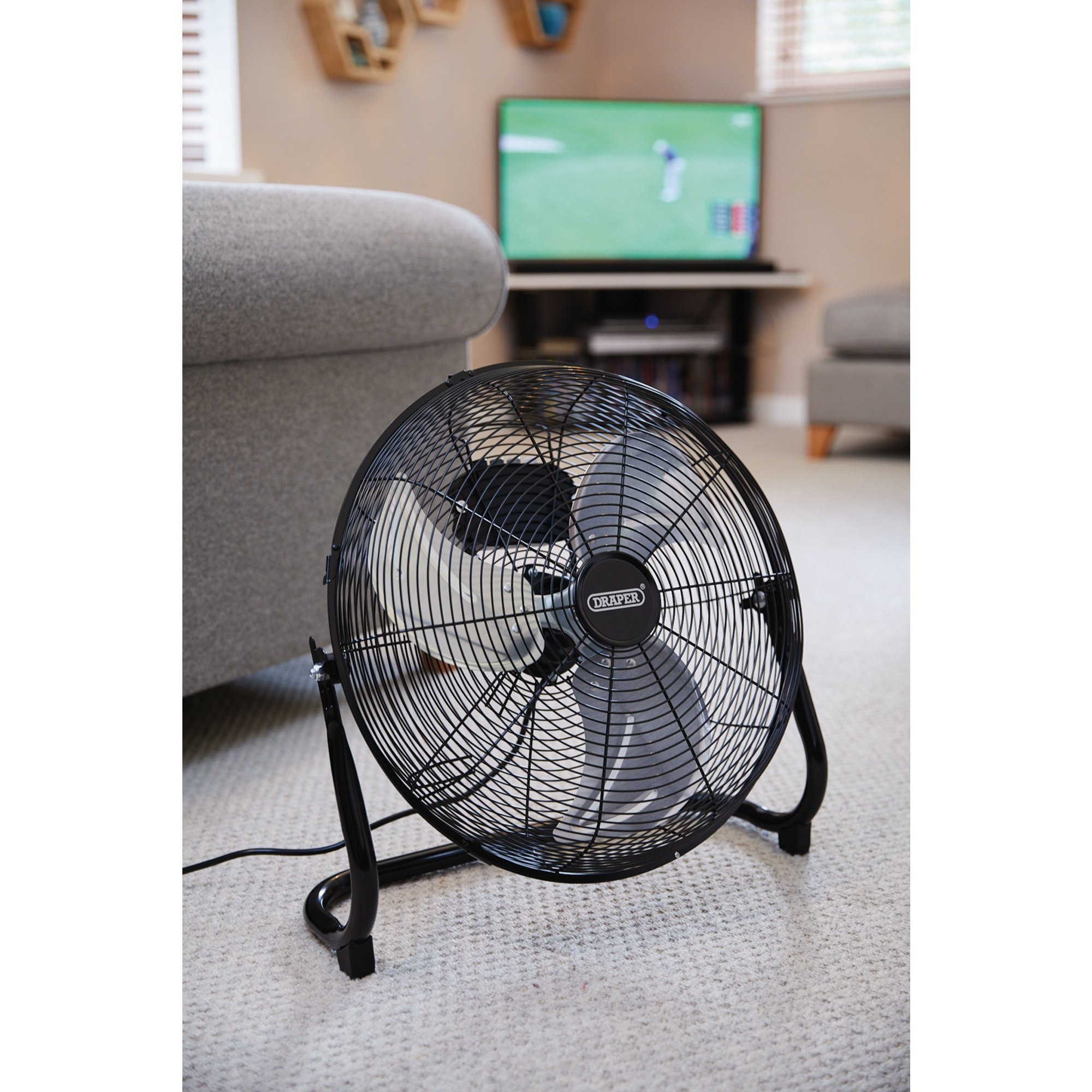 Draper 70432 HV16FF 230V 100W 16"/400mm Floor Fan