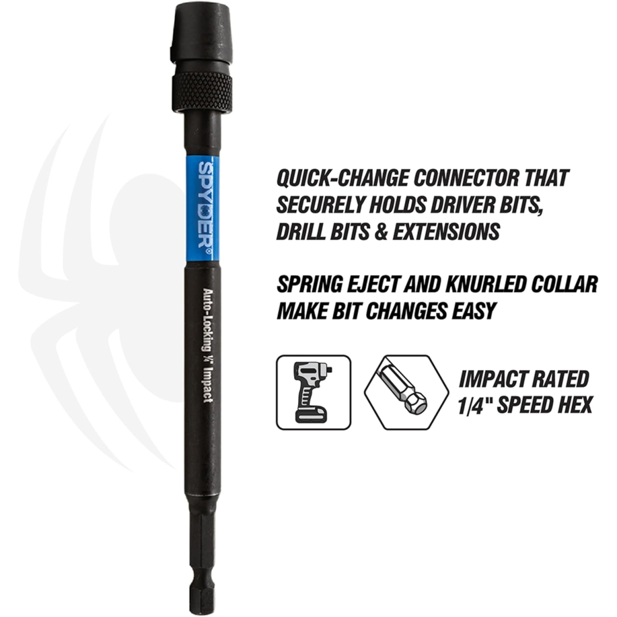 Spyder SPY19082UK  6¼"x ¼" Locking Impact Bit Driver Holder