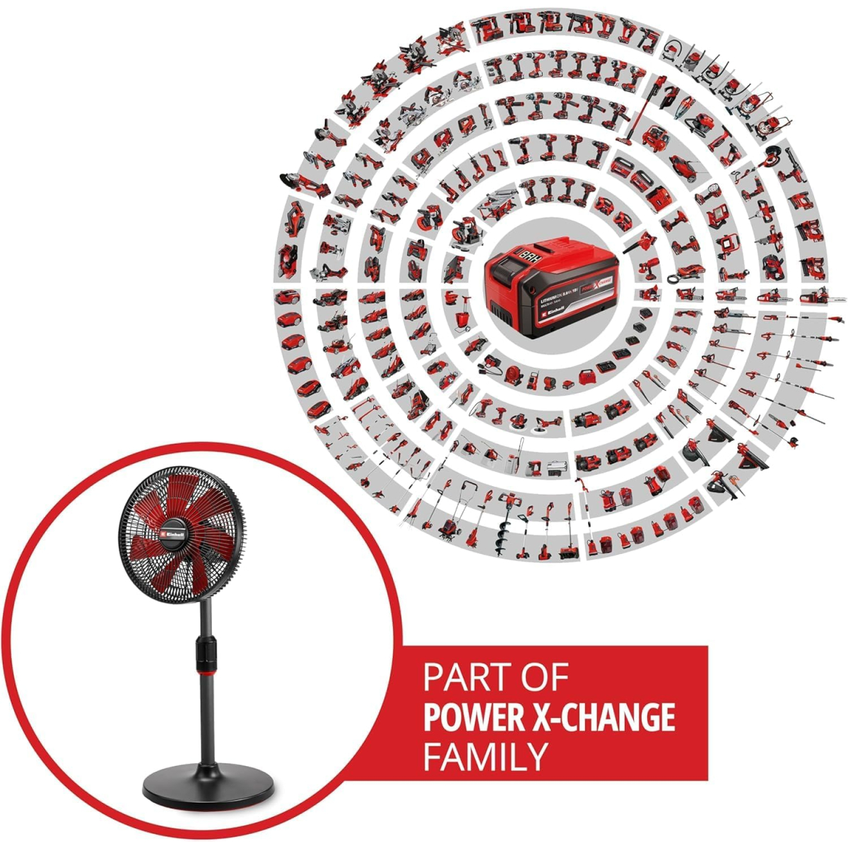 Einhell 3408071 GE-CF 18/320 P Li-Solo Body Only Floor Standing Fan 18V 