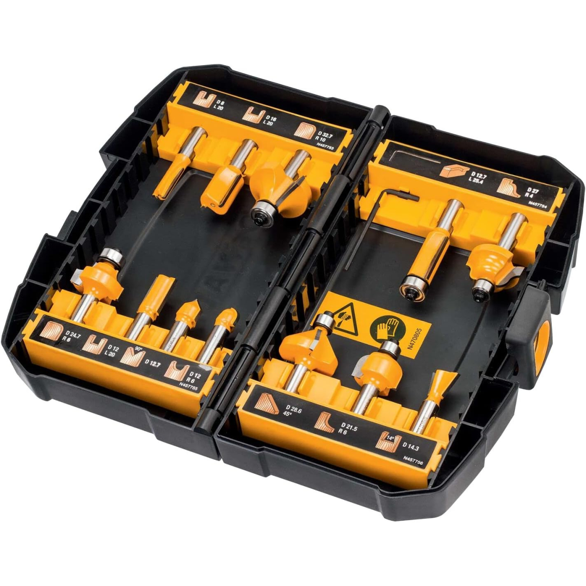 DeWalt DT90016-QZ 12PC Router Bit Set 8mm