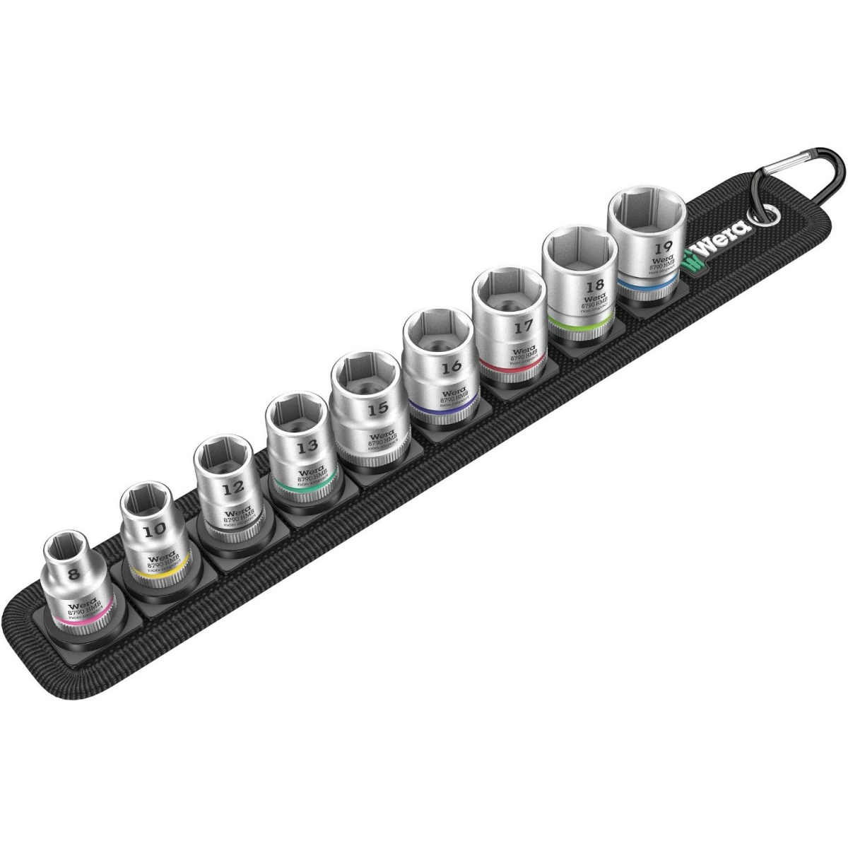 Wera 05003973001 Belt B 4 Zyklop Socket Set, 3/8" Drive, 9 Pieces