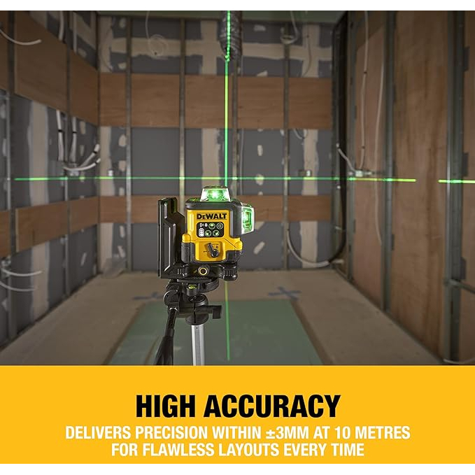 DeWalt DCLE14361GB-XJ Multi Line USB-C 3 x 360° Green Beam Laser Level 