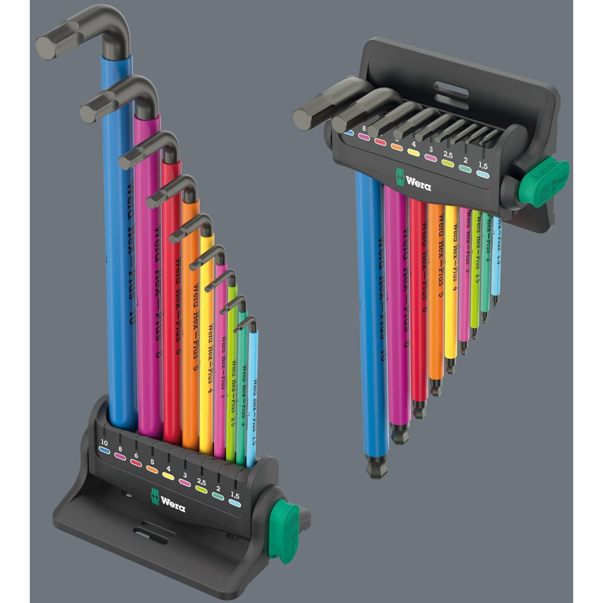 Wera 05133165001 950/9 Hex-Plus Multicolour 3 L-key Set, Metric, BlackLaser, 10 Pieces
